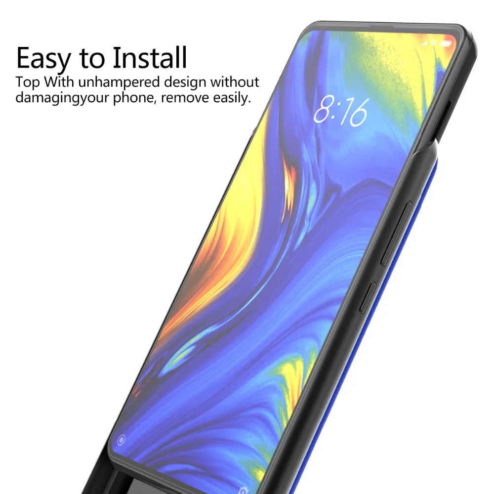 샤오미 미 믹스 3 배터리 충전기 케이스, 외부 백업 충전 커버, 5000mAh 파워 뱅크 케이스