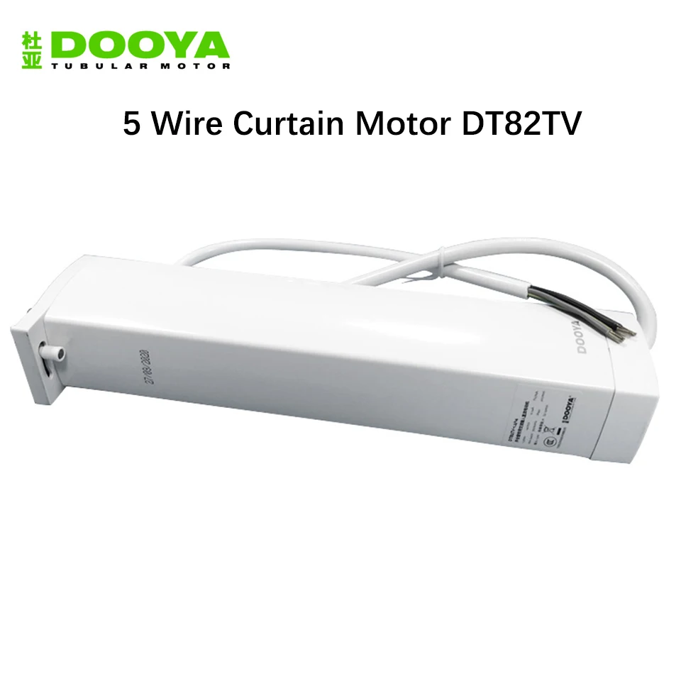 Dooya DT82TV 5ワイヤーカーテンモーター50/60hz 100-240v、RS485/ドライ接点/RF433リモコン、サイレントカーテンモーターホーム