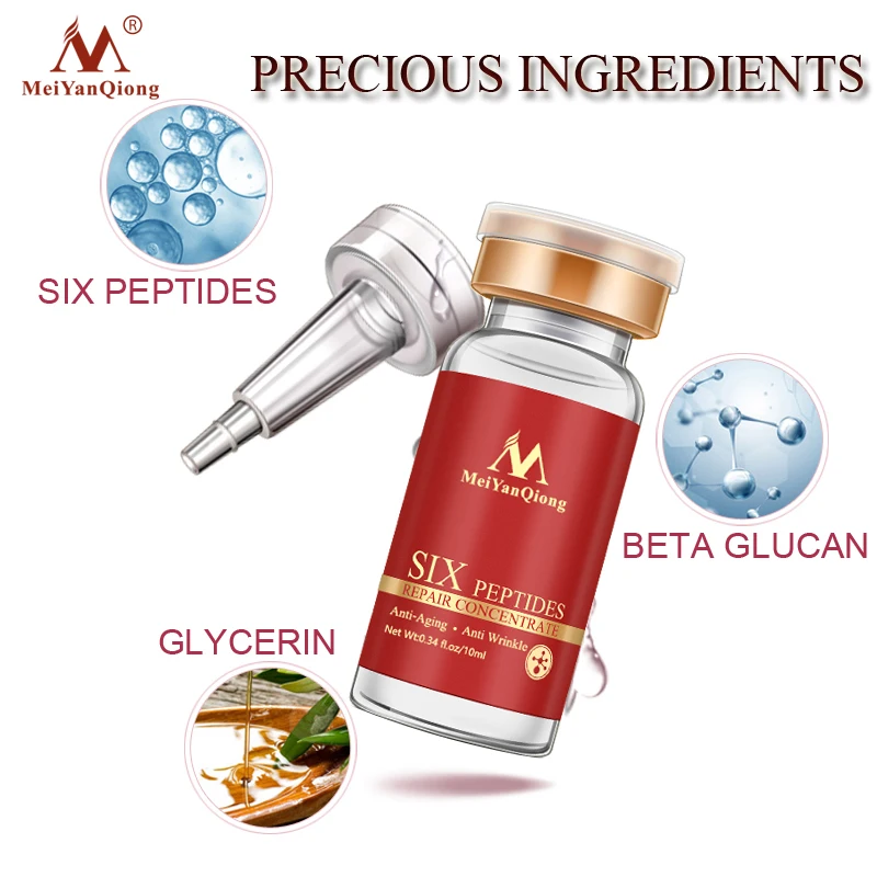 10PCS/Lot Six Peptides Repair Concentrate Rejuvenation Emulsion Anti Wrinkle Serum For Face Skin Care Products Anti-aging Acid