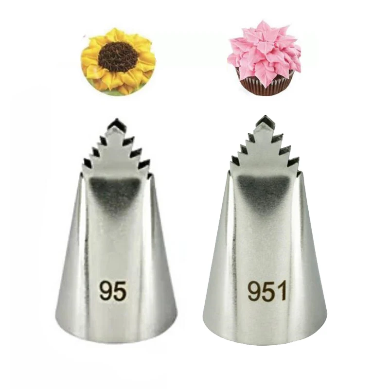 2pcs/set Medium Leaf Tips Stainless Steel Icing Piping Russian Nozzles Cake Decorating Pastry Tip Sets Cupcake Tools