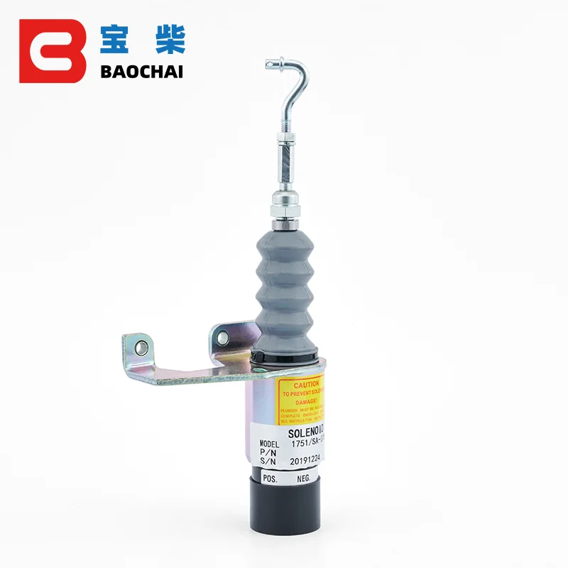 DC 24V Left Mounted Diesel Fuel Shut Off Solenoid SA-3765-24 Diesel Engine Spare Parts Stop Solenoid Valve SA-3765-24
