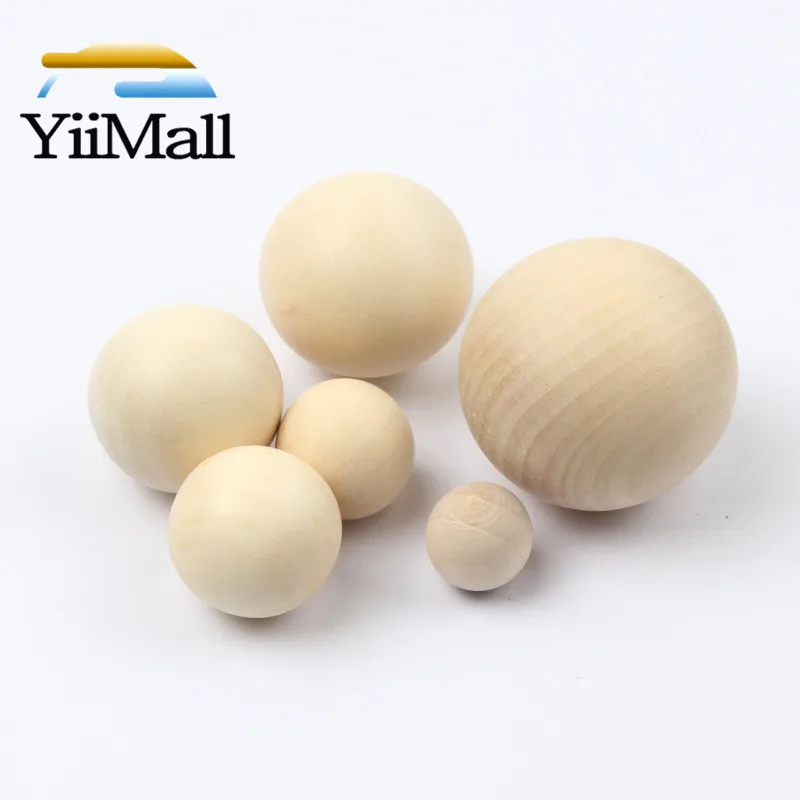 10-50mm DIY Natural Wood Round Beads Ball No Hole Wooden Beads For Jewelry Making Handmade Accessories Eco-Friendl Lead-Free