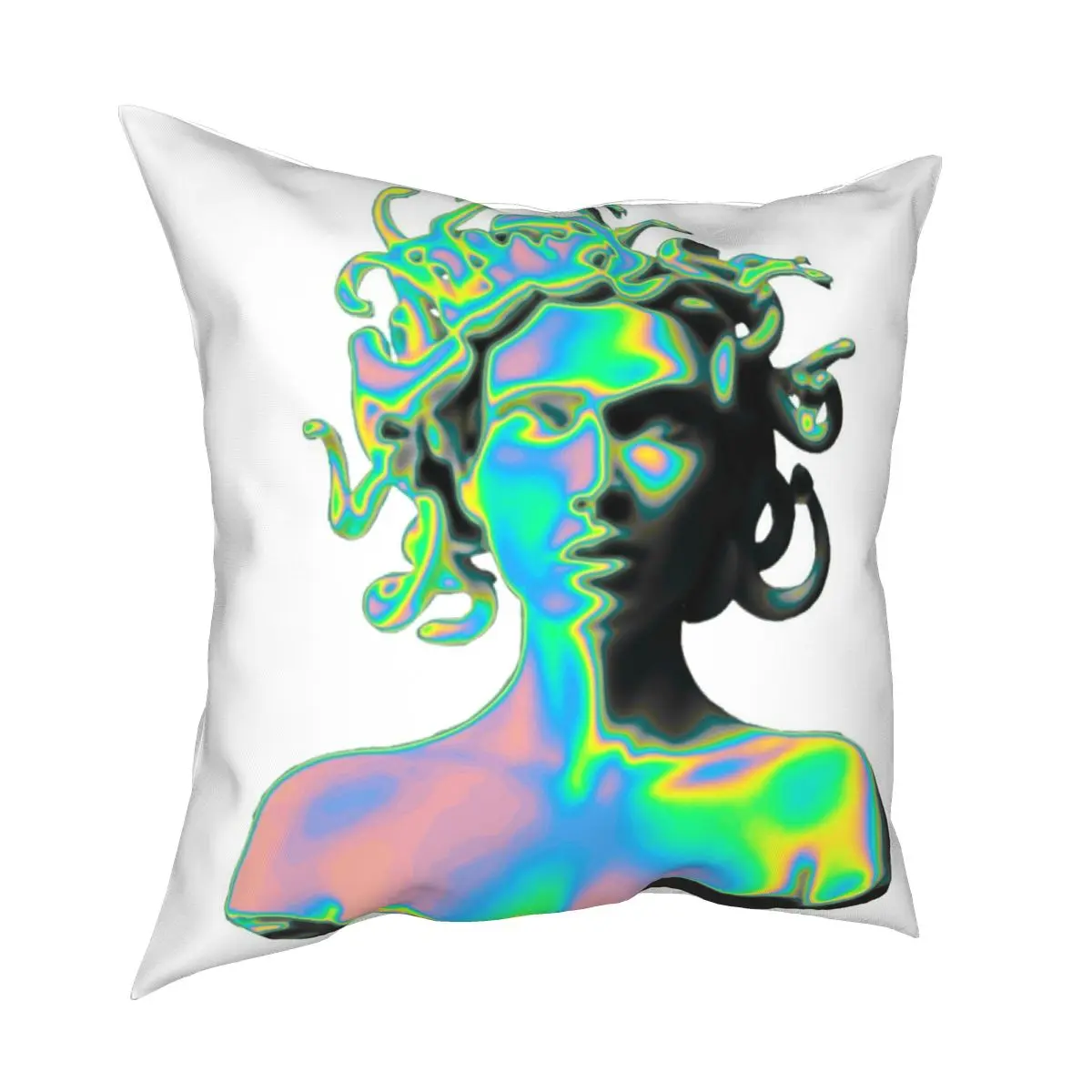 Vaporwave Medusa Pillowcase Creative Zipper Decor Sofa Cushion Case