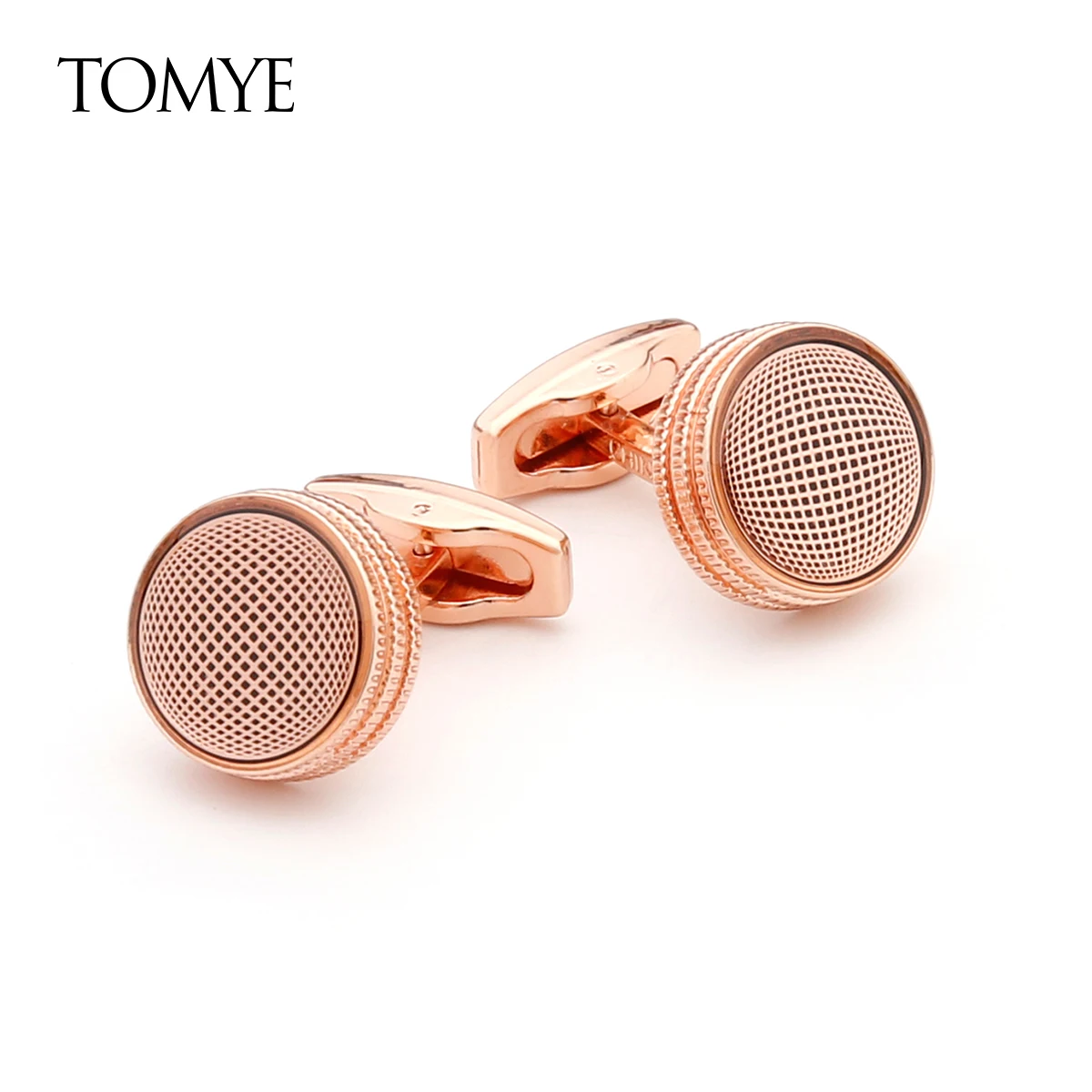 Cufflinks for Men TOMYE XK21S006 High Quality Rose Gold Round Unique Tuxedo Dress Shirt Cuff Links for Wedding Gifts