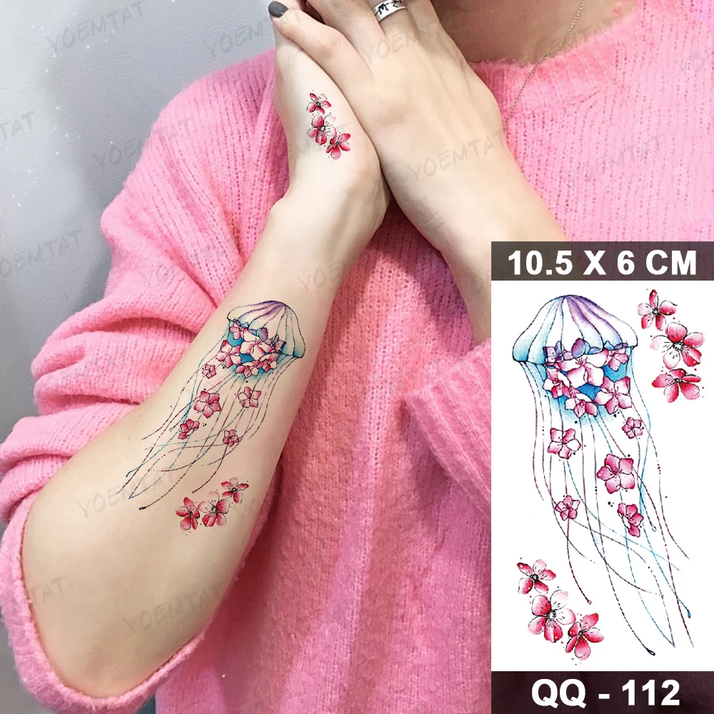 Fashion Beautiful Butterfly Flower Fresh Child Waterproof Temporary Tattoo Sticker Arm Hand Back Body Art Flash Fake Tatoo Woman