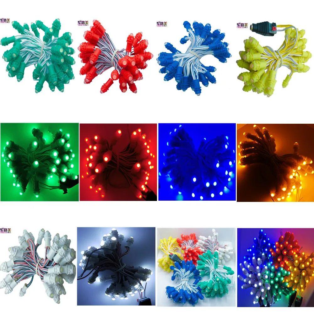 500pcs/ lot F9MM 10cm Led string Single Color Pixel Led Modules DC12V Waterproof Led Pixel Point Light For Led Display Advertise