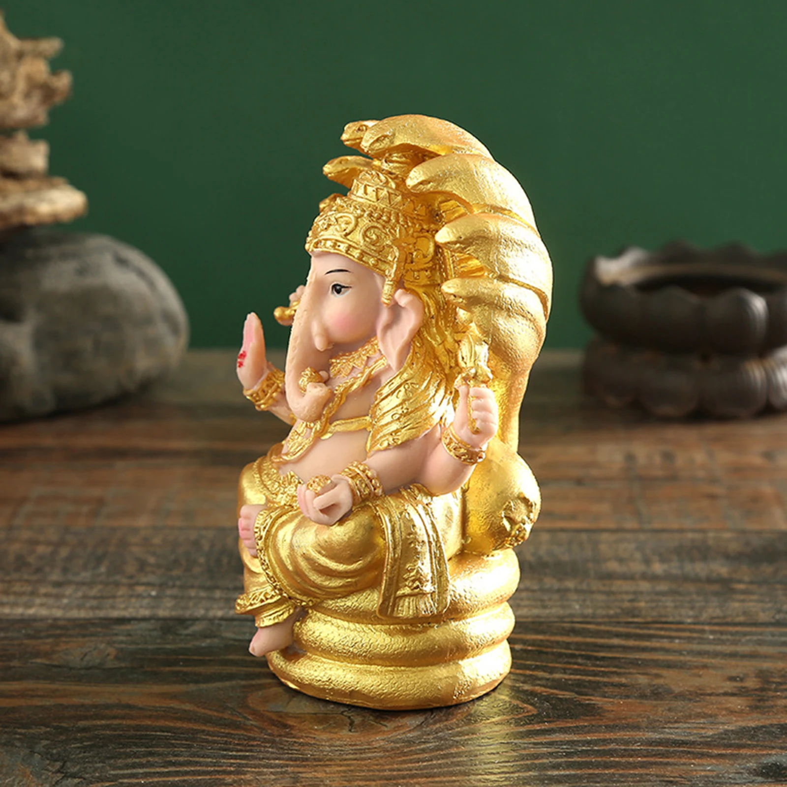 Rare Lord Ganesha Figurine Hindu Elephant God Buddha Living Room Table Decor