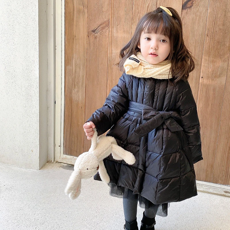 Piumino per bambini per bambina cappotto 2023 bellissimo piumino d\'anatra bianco caldo addensare capispalla autunno inverno con cappuccio