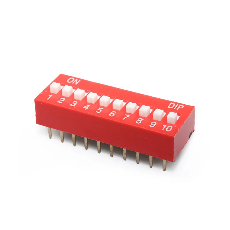 5PCS LOT 2.54 DIP Slide Red Blue Toggle Switch 2.54MM Pitch 1 2 3 4-12Pin Code Switch Coding Position Way Toggle Side Flat Dial