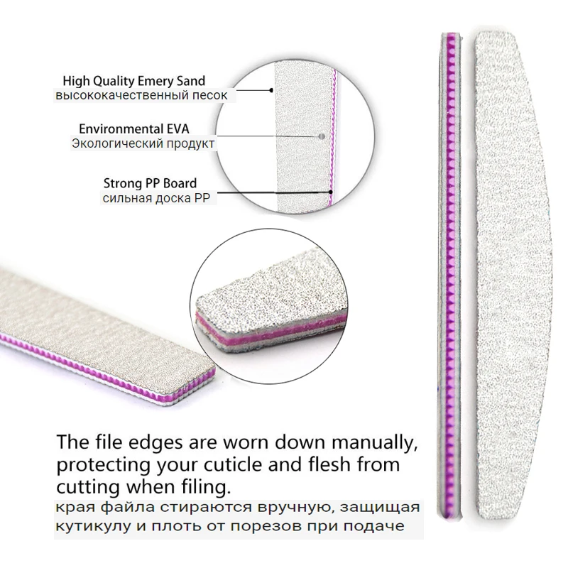 10 шт/лот Профессиональный пилка для ногтей 100/180 шлифовальный полировальный буфер Maquiagem Profissional Completa моющиеся пилки для ногтей инструмент