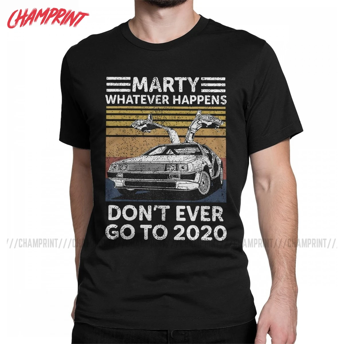 Marty Whatever Happens Don't Go To 2020 Men T Shirt Back to the Future Tee Shirt Short Sleeve T-Shirt Cotton Gift Idea Clothes