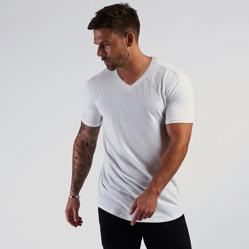 Gym Cotton t shirt Men Fitness Workout Skinny Short sleeve T-shirt Male Bodybuilding Sport Tee shirt Tops Summer Casual Clothing