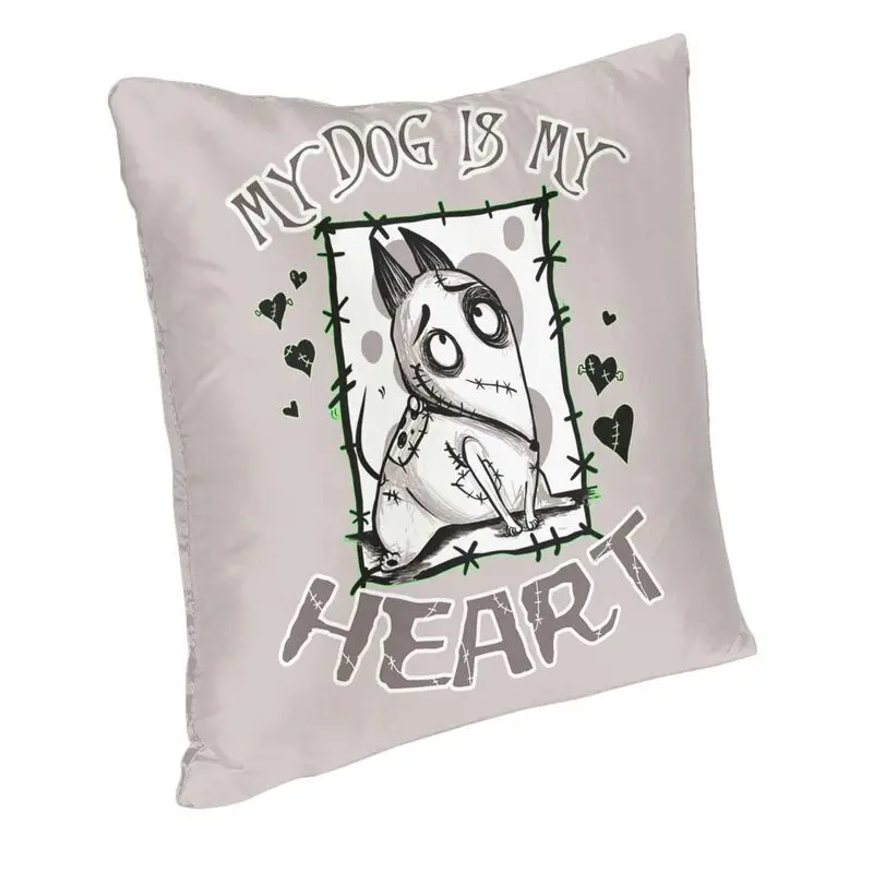 My Dog Is My Heart Cushion Covers Frankenweenie Velvet Nordic Pillow Cases Living Room Decoration 3D Printing Custom