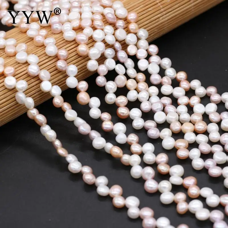 

Cultured Baroque Freshwater Pearl Bead Flat Round Polished For DIY Or Handmade Mixed Color Beads Size About 7-8mm Sold By Strand