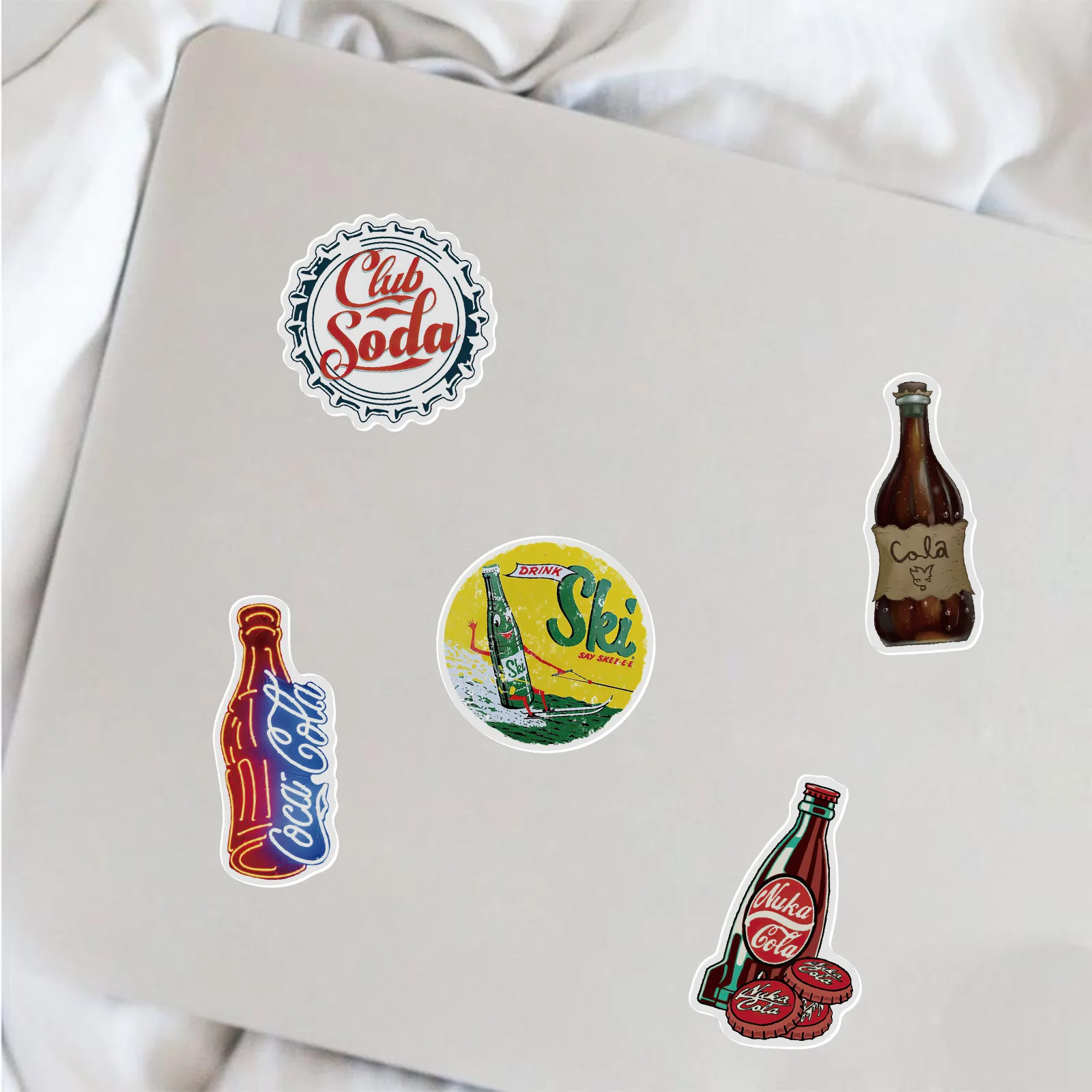 Garrafa de Coca-Cola impermeável vintage adesivos, decoração personalizada, compartimento de bagagem, decalques para notebook, cores, 10 pcs, 30