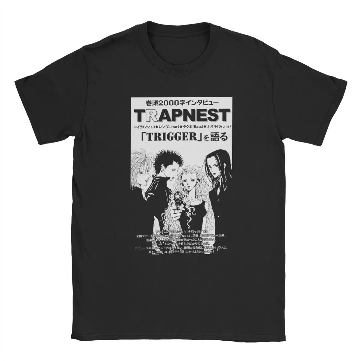 Nana Trapnest Trigger anime T Shirts The Black Stones manga 100% cotton 90s punk sex pistols   ai yazawa westwood Gift Idea Tops