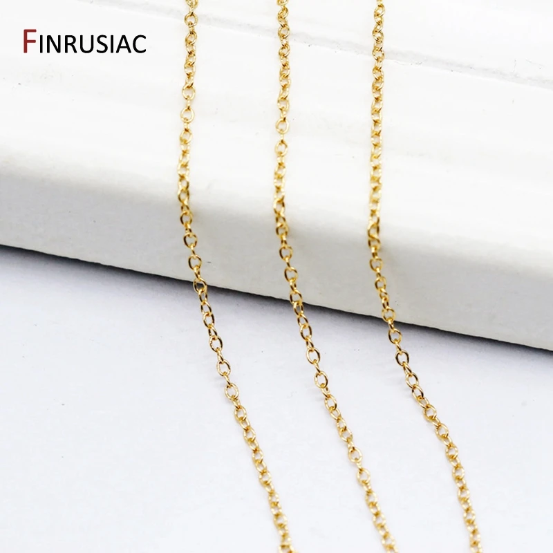 14K echt vergoldete 1,3 mm dünne Kette für DIY-Schmuckherstellung, Großhandel mit Messingketten, Zubehör – Detail 15