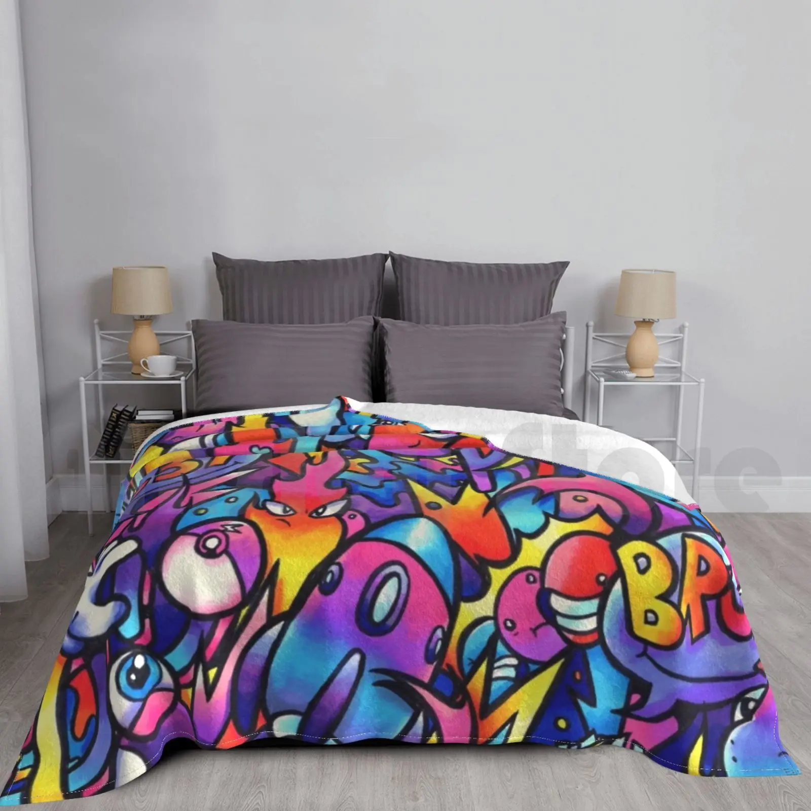 K Y O T O D R E A M S بطانية عصرية مخصصة للفنان خربش خربش آرت Vexx Vexx Art Gawx Gawx Art Copic Copic #1