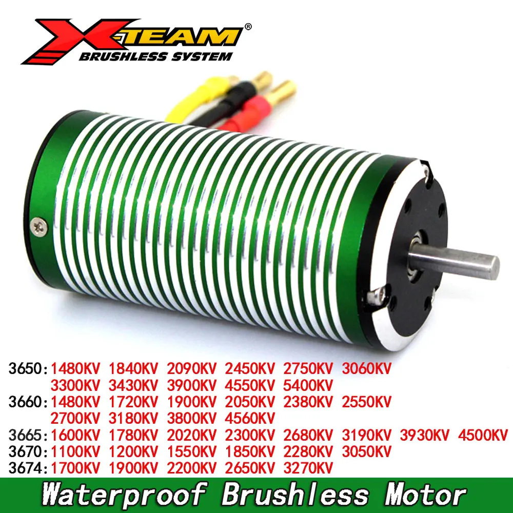 

X-Team Waterproof Brushless Motor 3650 3660 3665 3670 3674 RC Car Motor for 1/8 1/10 2S 3S RC Car Drift Racing Off-Road Boat