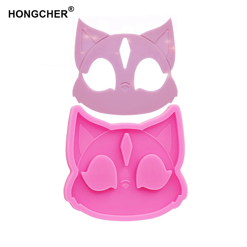 Self-defense artifact cat silicone mould diy jewelry making tool keychain polymer clay epoxy resin glossy food grade molds