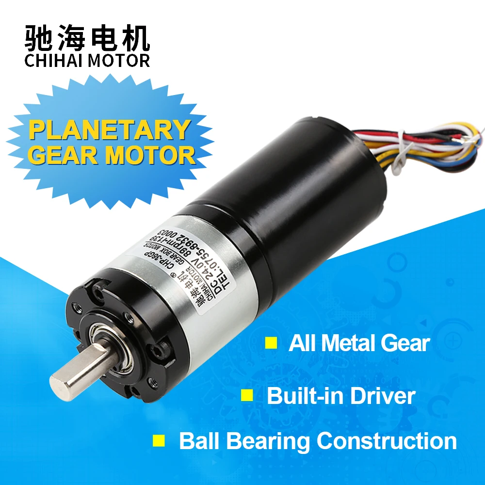 

Chihai Motor CHR-36GP-BL3650 Brushless DC Planetary Gear Motor DC 12V 24V with Built-In Drive Mechanical Drive Motor