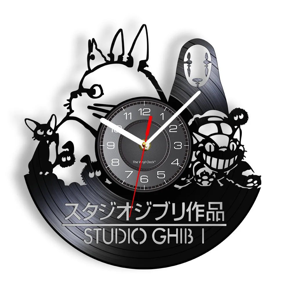 Japanese Cartoon Animated Film Vinyl LP Record Wall Clock Girls Wonderful Adventure Journey Kids Room Home Decor Movie Fans Gift