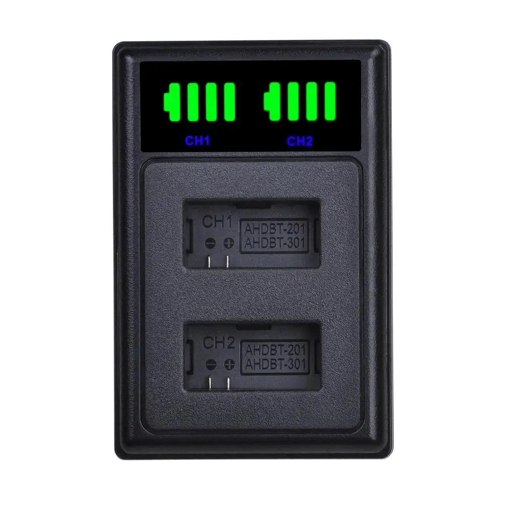 LED Dual Batterie Ladegerät für Gopro 3 Batterie GoPro HERO3 +, HERO3 Kamera und GoPro AHDBT-201, AHDBT-301, AHDBT-302 Batterien