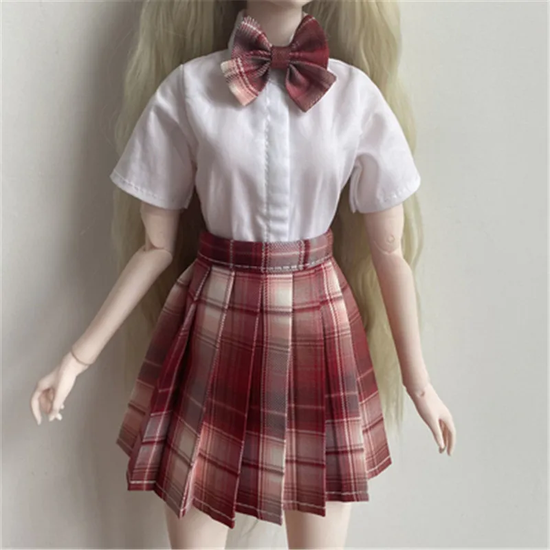 BJD doll dress is suitable for 1/3 and 1/4 size fashion new JK uniform plaid skirt pleated skirt e-sports girl high waist skirt