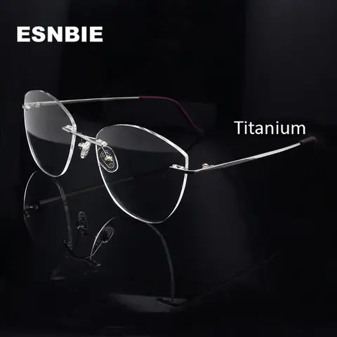 Titanium Rimless Glasses for Women ESNBIE
