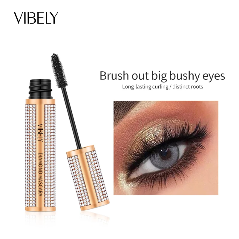 VIBELY Mascara 4D Fiber Extra Volume Black Water Proof Lengthening Eyelashes Mask Makeup Sexy Female Eye Lash Make-ups Product