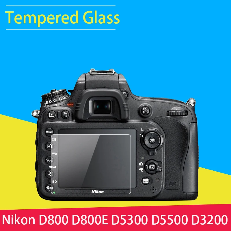 BIZOE Camera Screen Protector Tempered Glass LCD Film For Nikon D800 D800E D5300 D5500 D5600 D3200 D3300 D3400