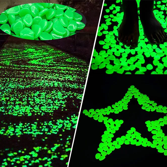 25/50pc Glowing pebbles in dark gardens, fluorescent stones, fish tanks, landscaped walkways, garden decorations, glowing stones