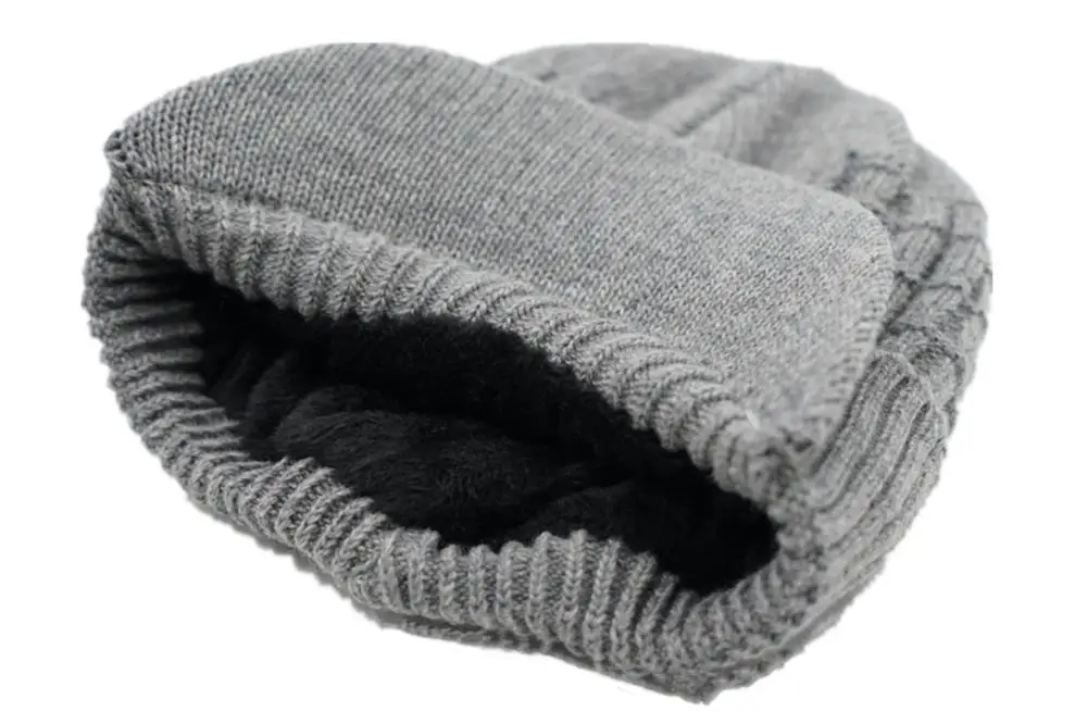 Connectyle – bonnet de tête de mort en tricot épais pour homme et femme, bonnet à manchette, doublure polaire, chaud, casquette de Ski, nouveauté