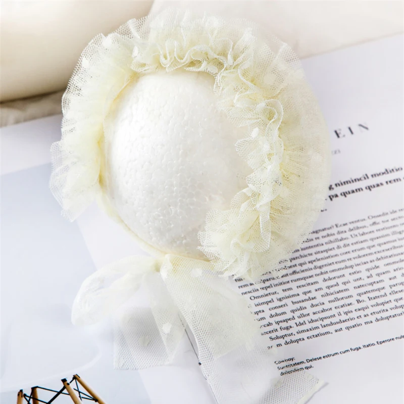 Princess Lace Hat Newborn Baby Fluffy Lacy Hats Caps Infant Photography Props Accessories Studio Headwear Vintage