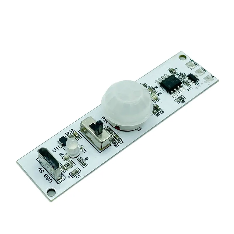 With 5V Micro charging port 3.7 Wardrobe lamp Human body induction circuit board controller Kitchen cabinet lamp Infrared induct