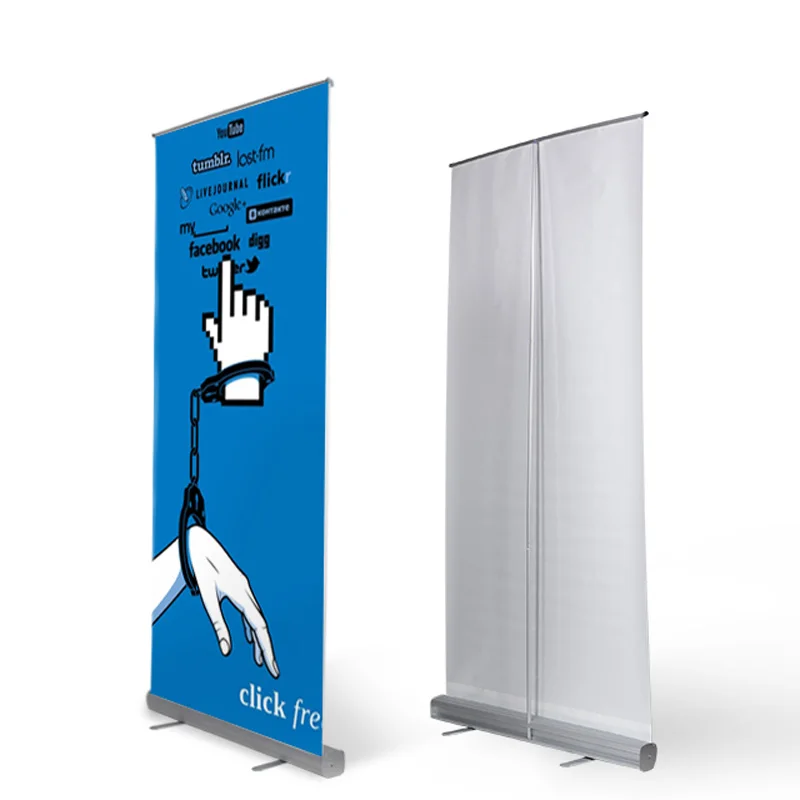 Morning custom roll up banner custom logo aluminum portable roll up banner stand for exhibition outdoor display