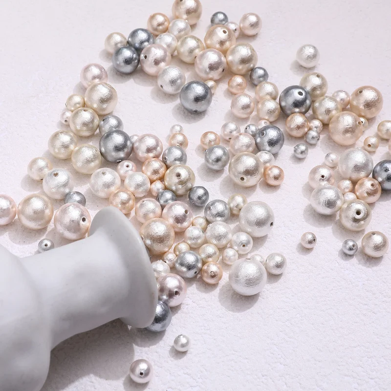 Japan Cotton Pearl Color Straight Hole Round Bead Loose Bead DIY Handmade Jewelry Earring Bracelet Necklace Accessories Material