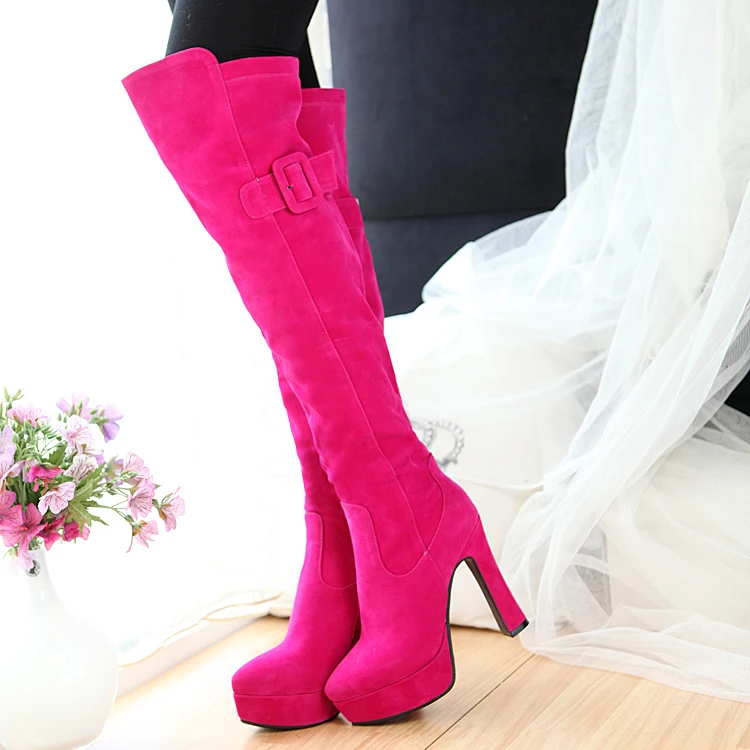 Women Long Boots Over the Knee Boots Platform Sexy Female Autumn Winter Thigh High Boots Block Heels Botas Mujer