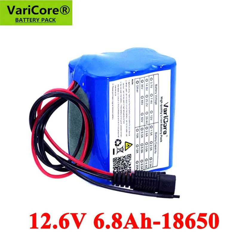 VariCore 12V 6800MAh 18650แบตเตอรี่ลิเธียม12.6V แบตเตอรี่ PCB แผ่นป้องกันกล้องวงจรปิด Cam Monitor UES