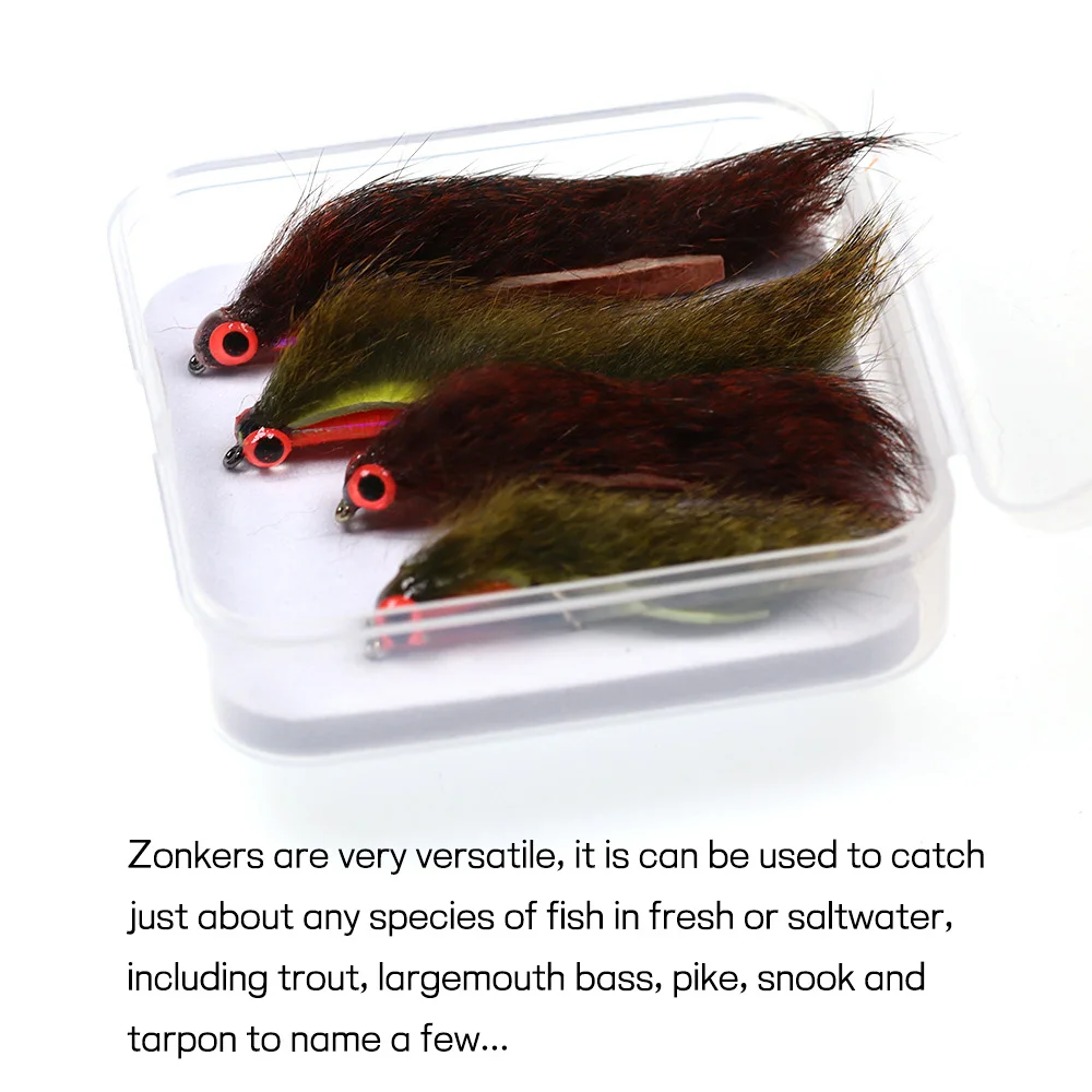 Oliver Zonker Streamer Senuelo Red Brown para lubina y trucha - imagen 2