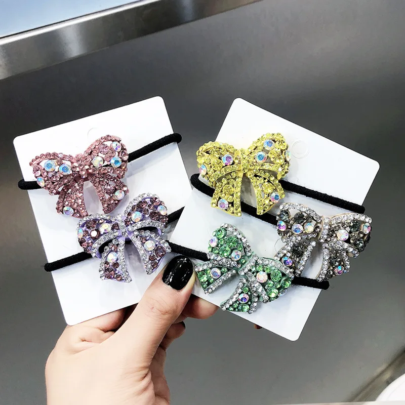 Female Head Rope Rubber Band Headdress Ins Rhinestone Butterfly Hair Rope Mori Female Small Fresh Hair Ring Hair Accessories