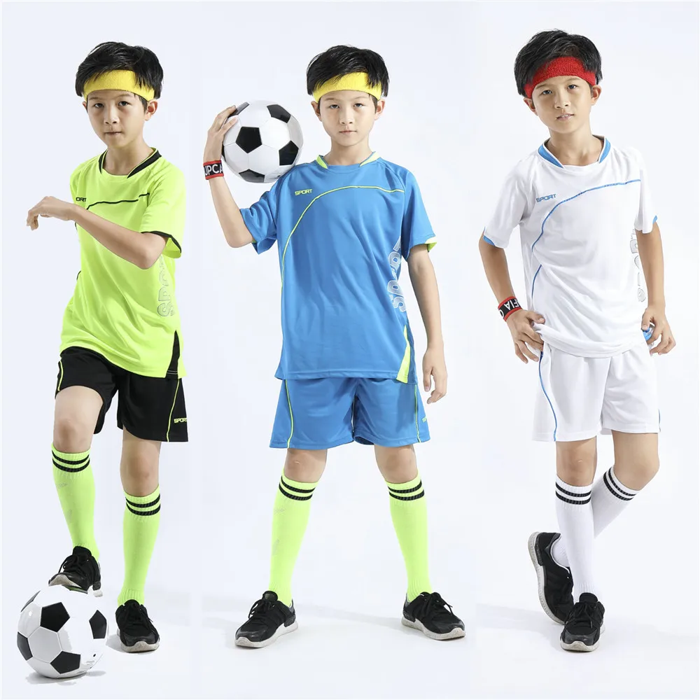 Children Football Jerseys Men Boy Girl Student Soccer Sets Short Sleeve Kids Football Uniforms Soccer Fitness Tracksuit Suits 03