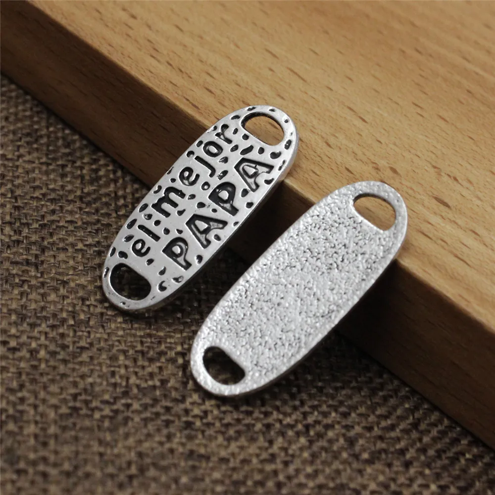 13X30 Mm Fashion Antiek Zilver Spaans Mama Papa Connectors Hanger Tibetaans Zilveren Ketting Armband Sluitingen Kralen 20 Pcs k02106
