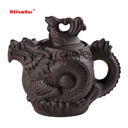 Hot sale Purple clay teapot,Traditional Chinese Tea pot Dragon and Phoenix Tea kettle Premium tea,purple clay kungfu tea set