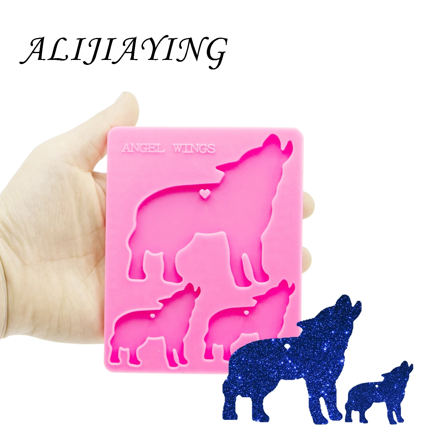 Wolf family silicone mold resin epoxy resin molds for jewelry DIY silicone keychain mould  DY0164