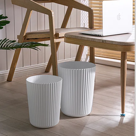 

Nordic White Waste Bin Plastic Living Room Modern Simple Round Office Trash Can Bedroom Rangement Cuisine Household Products 50