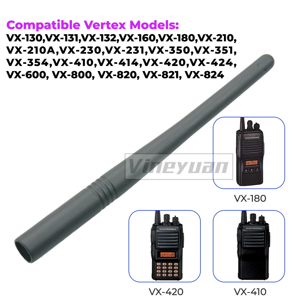 Antena ATV-8B VHF 136-174MHZ para Vertex Standard, VX-130, VX-131, VX-132, VX-160, VX-180, VX-210, VX-800