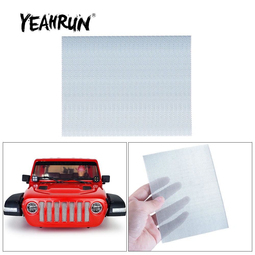 YEAHRUN Steel Front Hood Grille Radiator Mesh Guard for Axial SCX10 Wrangler 1/10 RC Crawler Car Upgrade Parts Accessories