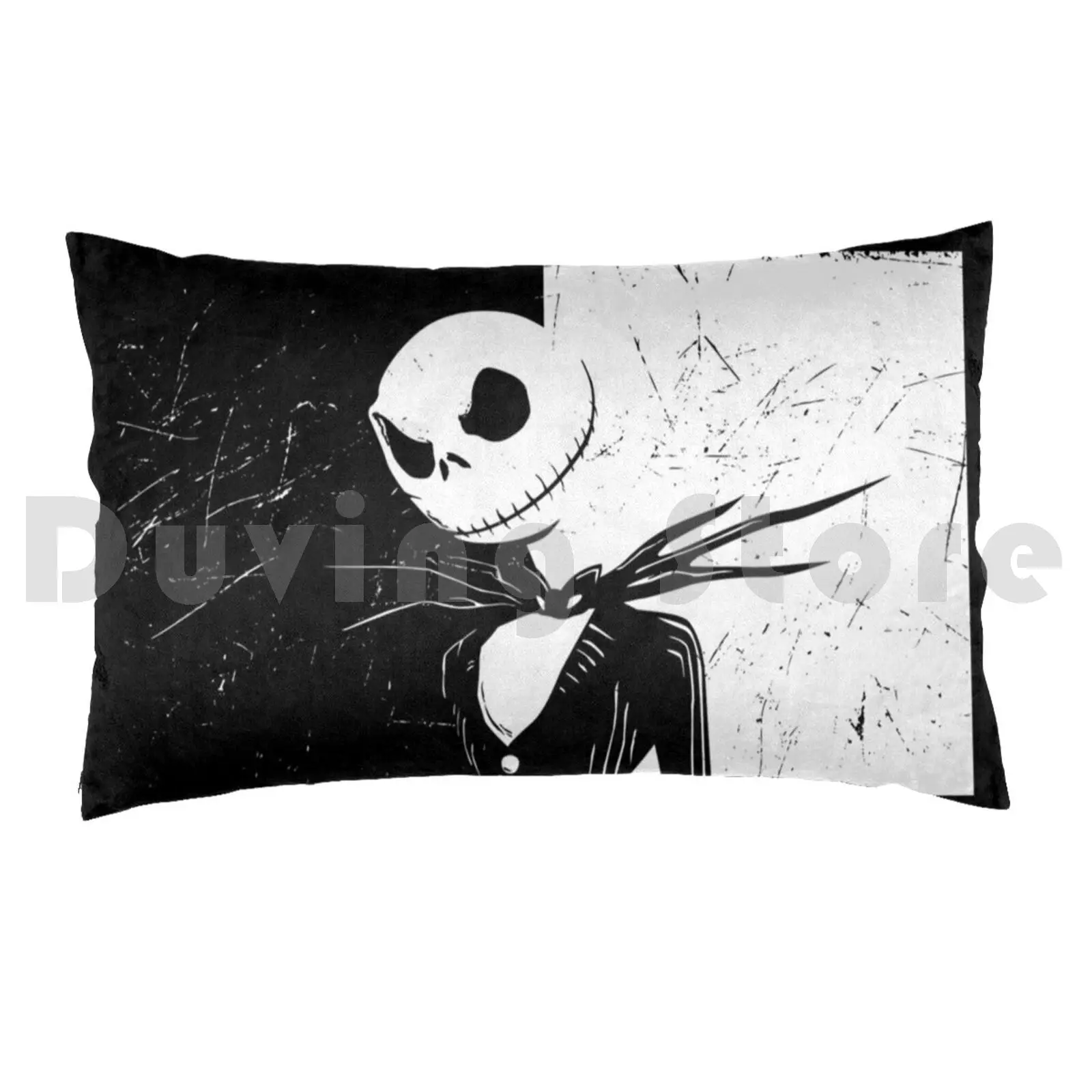 Black And White Jack Pillow Case Printed 35x50 Movies Skeleton Halloween Animation