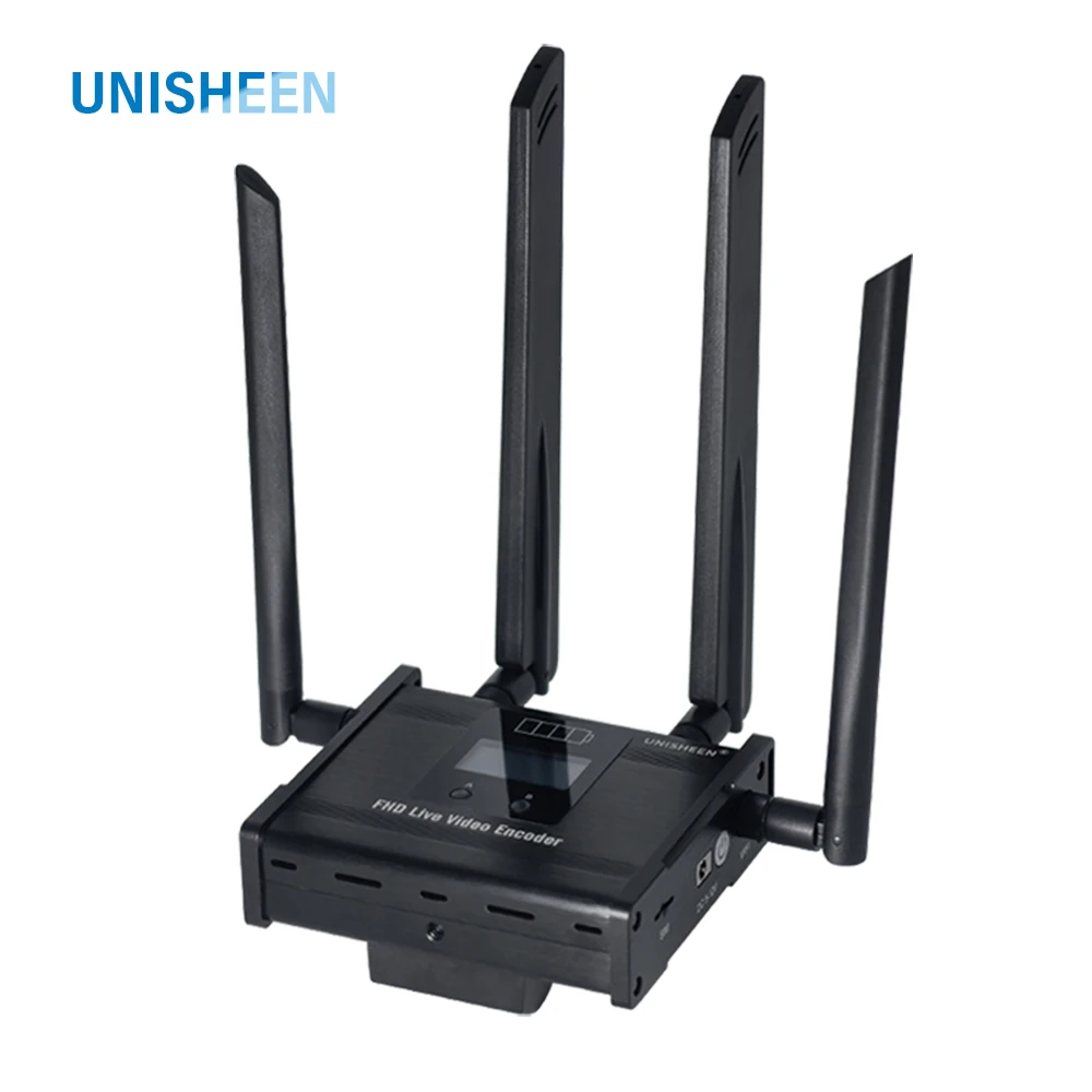 Unisheen Sender Ip Rtmps Live Broadcast Wireless Wowza Vmix SRT 4G LTE H.264 H.265 WIFI HDMI Video Capture Card box Encoder